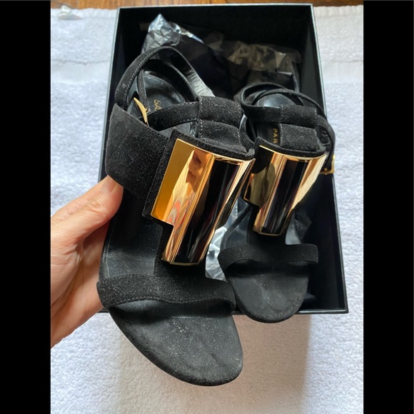 Saint Laurent Janic Heels, Suede, Black, 35 - Picture 2 of 10